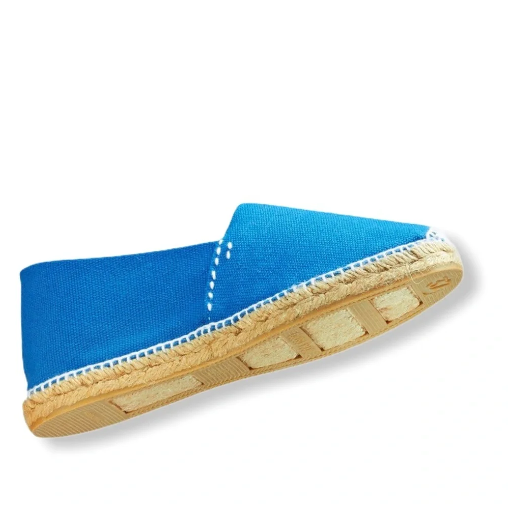 Cousu Main Classic flat French blue espadrilles